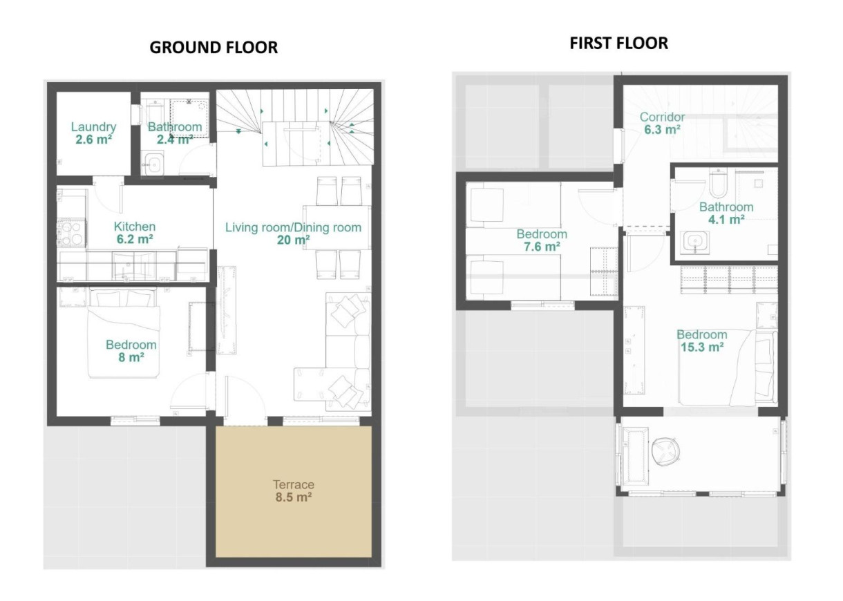 Resale - Terraced house - Orihuela - Urbanización Perla del Mar